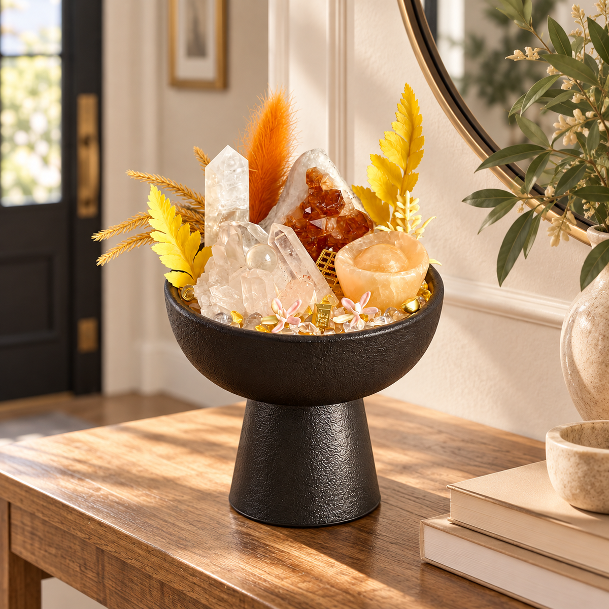 Ember Light — Carnelian & Clear Quartz Crystal Garden