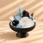 Polar Sentinel — Black Tourmaline & Clear Quartz Crystal Garden