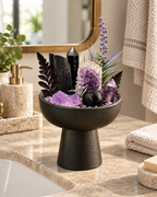 Violet Sentinel — Black Tourmaline & Amethyst Crystal Garden