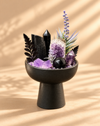 Violet Sentinel — Black Tourmaline & Amethyst Crystal Garden