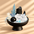 Frosted Sentinel — Black Tourmaline & Clear Quartz Crystal Garden