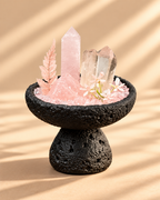 Blush Horizon — Rose Quartz & Clear Quartz Crystal Garden
