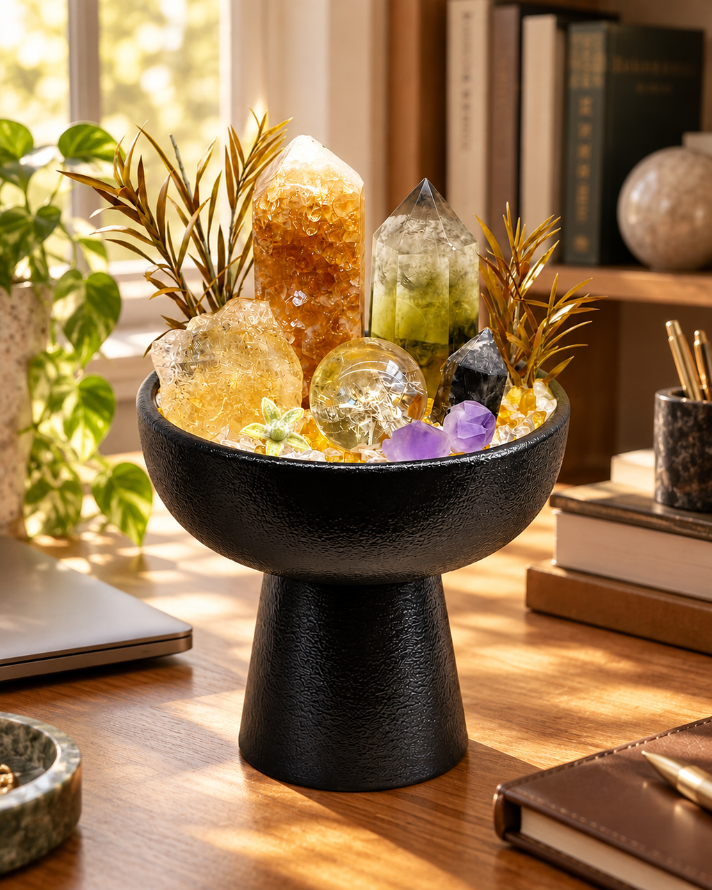 Golden Ground — Citrine & Smoky Quartz Crystal Garden