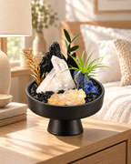 Sapphire Edge — Black Tourmaline & Clear Quartz Crystal Garden