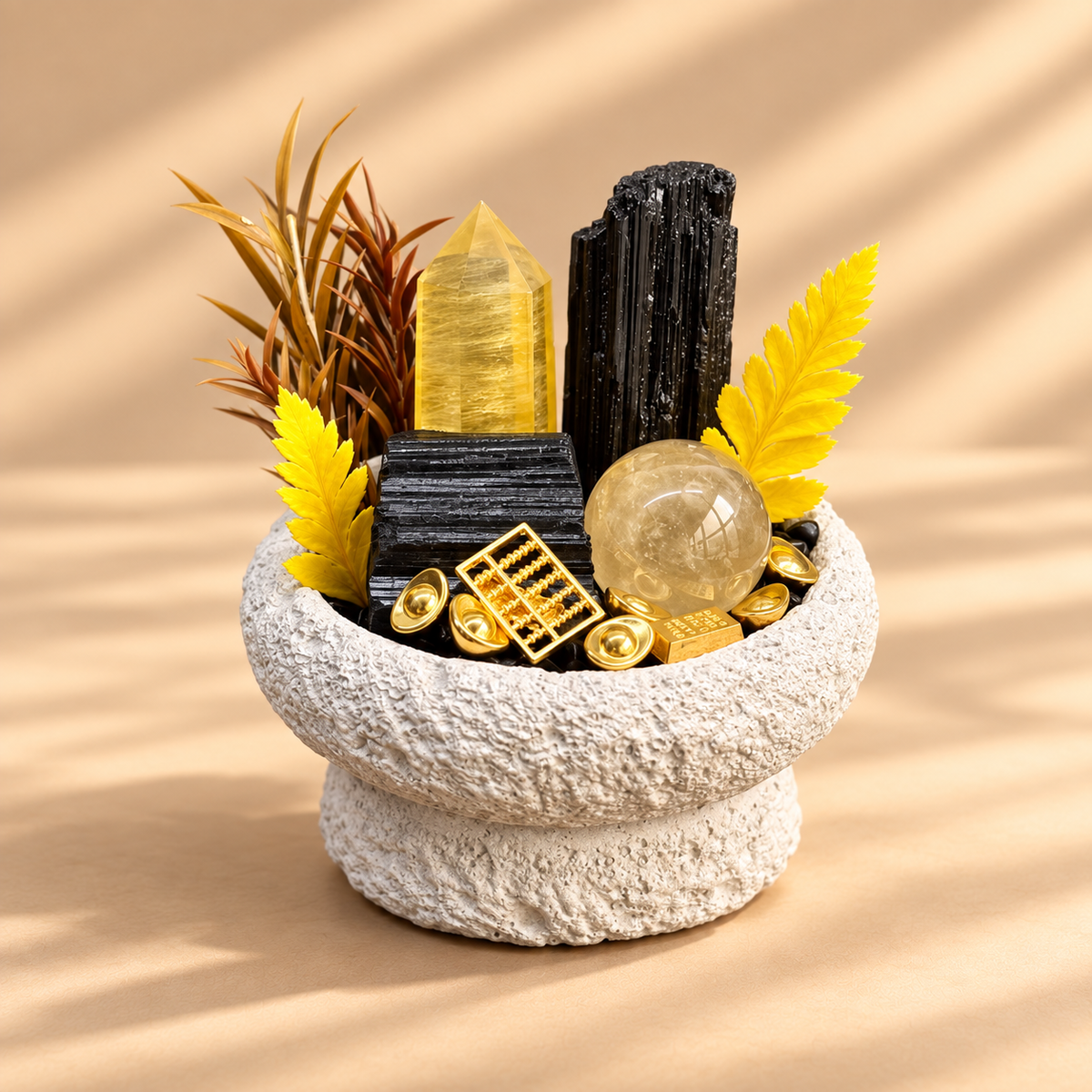 Golden Watch — Black Tourmaline & Citrine Crystal Garden