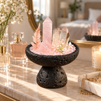 Blush Horizon — Rose Quartz & Clear Quartz Crystal Garden