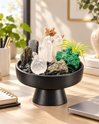 Verdant Axis — Clear Quartz & Black Tourmaline Crystal Garden