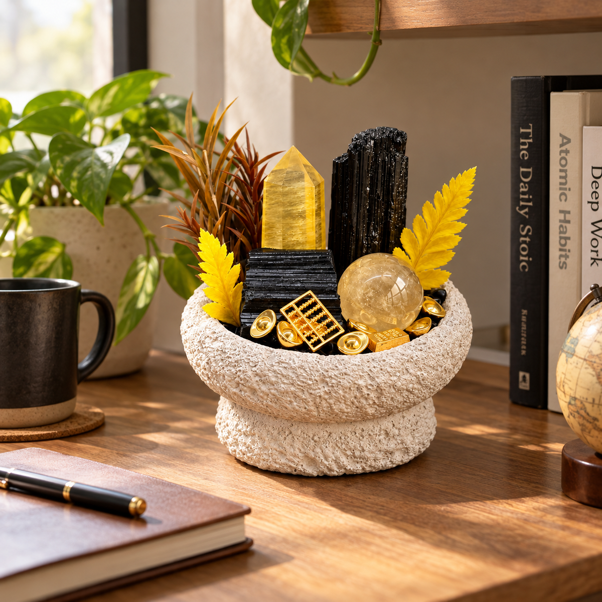Golden Watch — Black Tourmaline & Citrine Crystal Garden