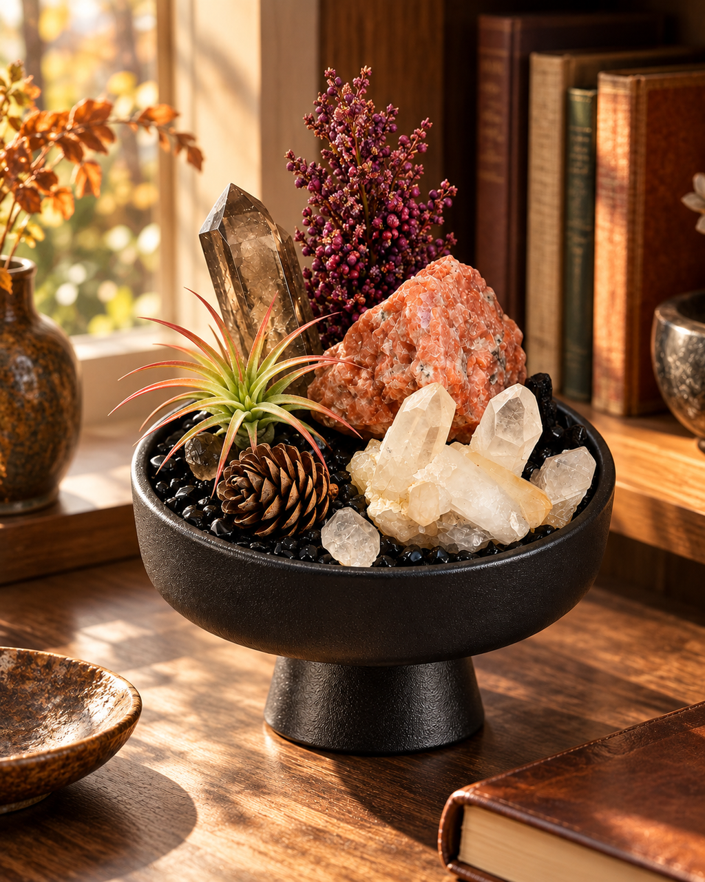 Warm Current — Smoky Quartz & Clear Quartz Crystal Garden