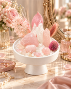 Blush Reverie — Rose Quartz & Clear Quartz Crystal Garden