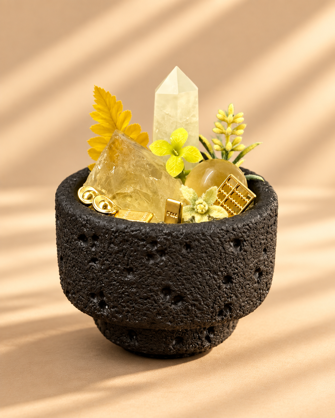 Solar Citadel — Citrine & Clear Quartz Crystal Garden