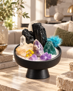 Fourfold Horizon — Black Tourmaline & Amethyst Crystal Garden