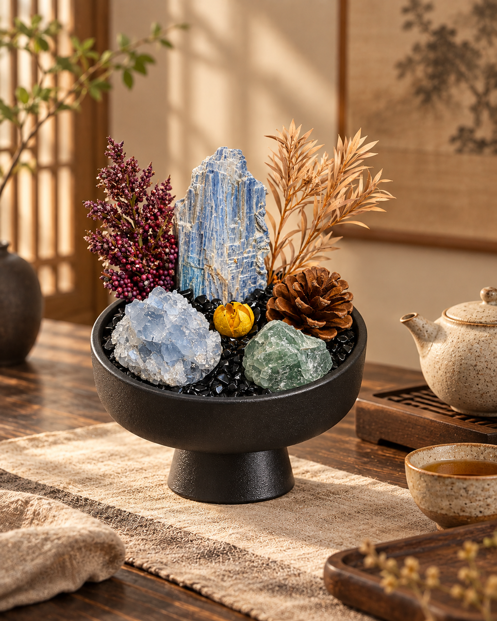 Blue Solstice — Kyanite & Celestite Crystal Garden