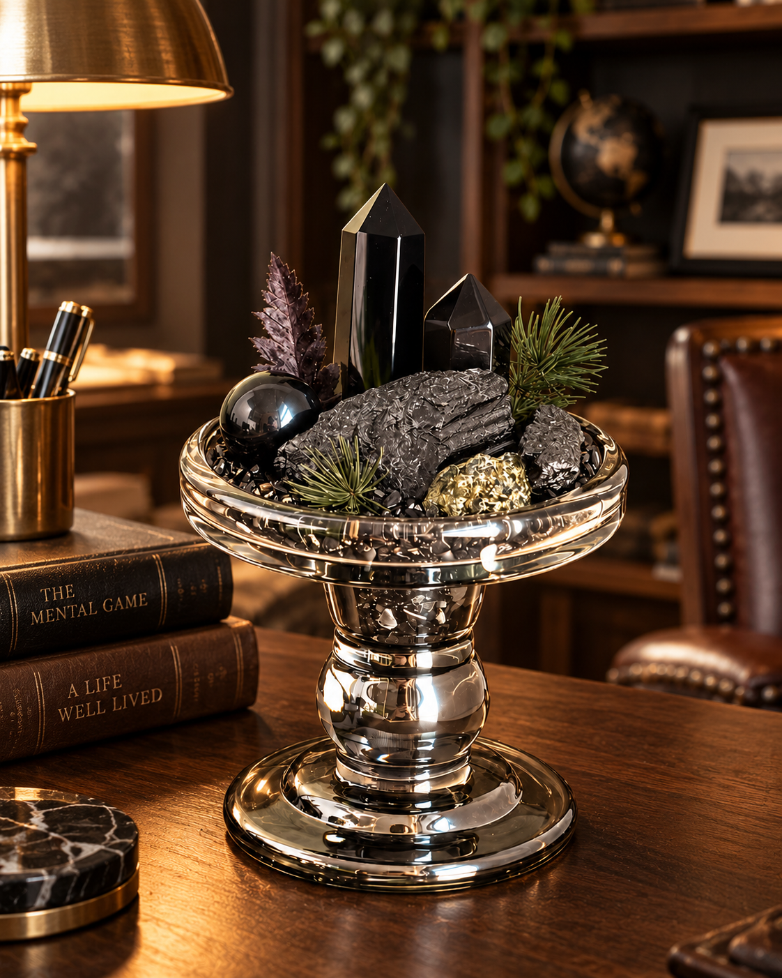 Obsidian Archive — Black Obsidian & Black Tourmaline Crystal Garden