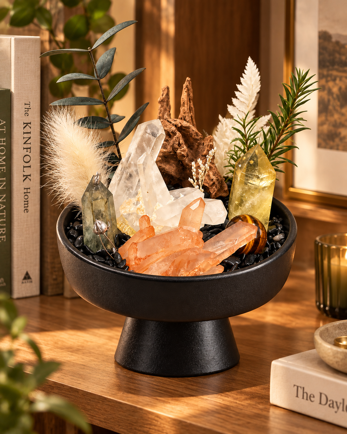 Sunlit Branch — Clear Quartz Crystal Garden