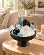 Polar Sentinel — Black Tourmaline & Clear Quartz Crystal Garden