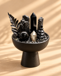Obsidian Bastion — Black Tourmaline & Black Obsidian Crystal Garden