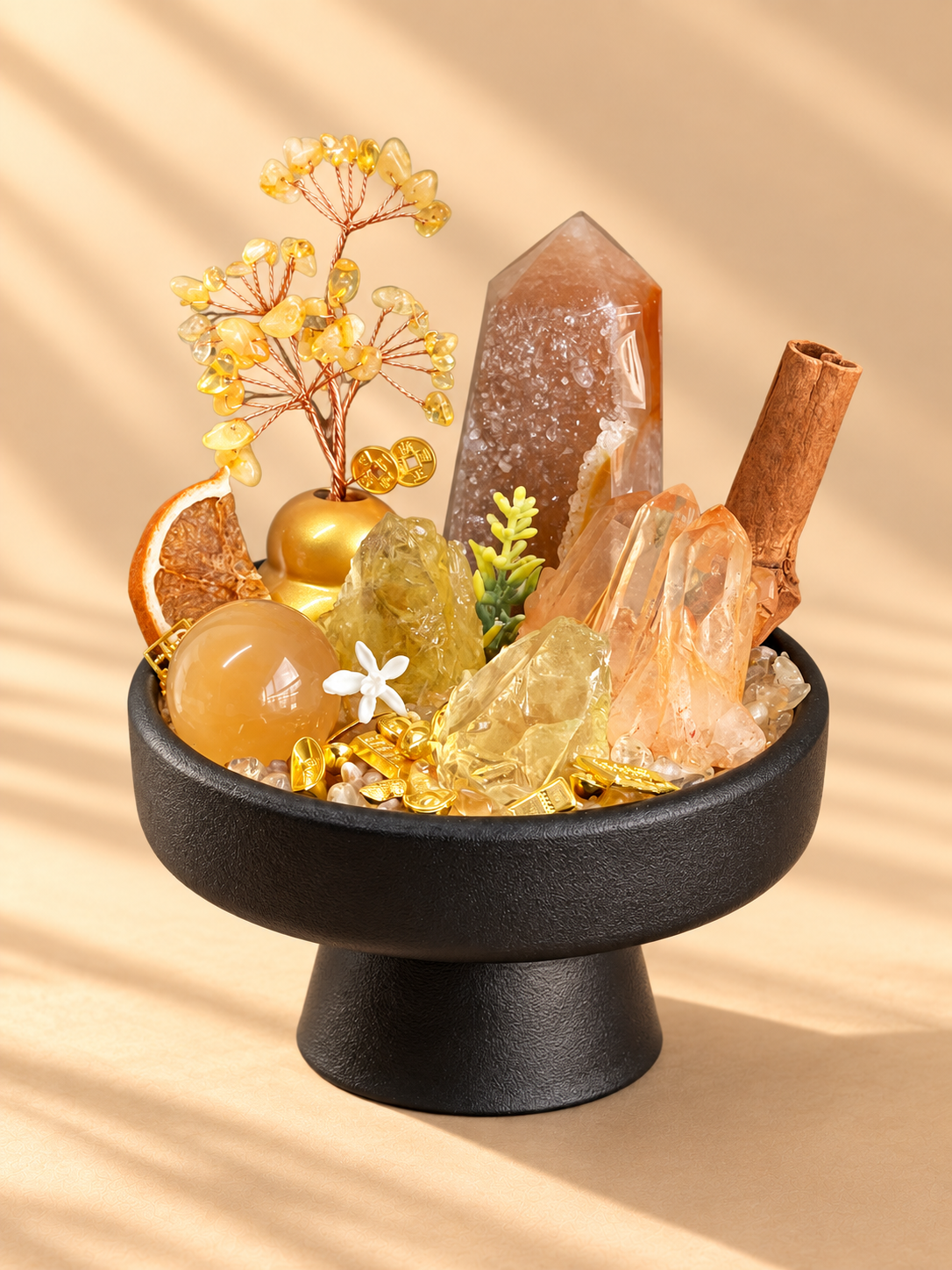 Ember Column — Hematoid Quartz & Carnelian Crystal Garden