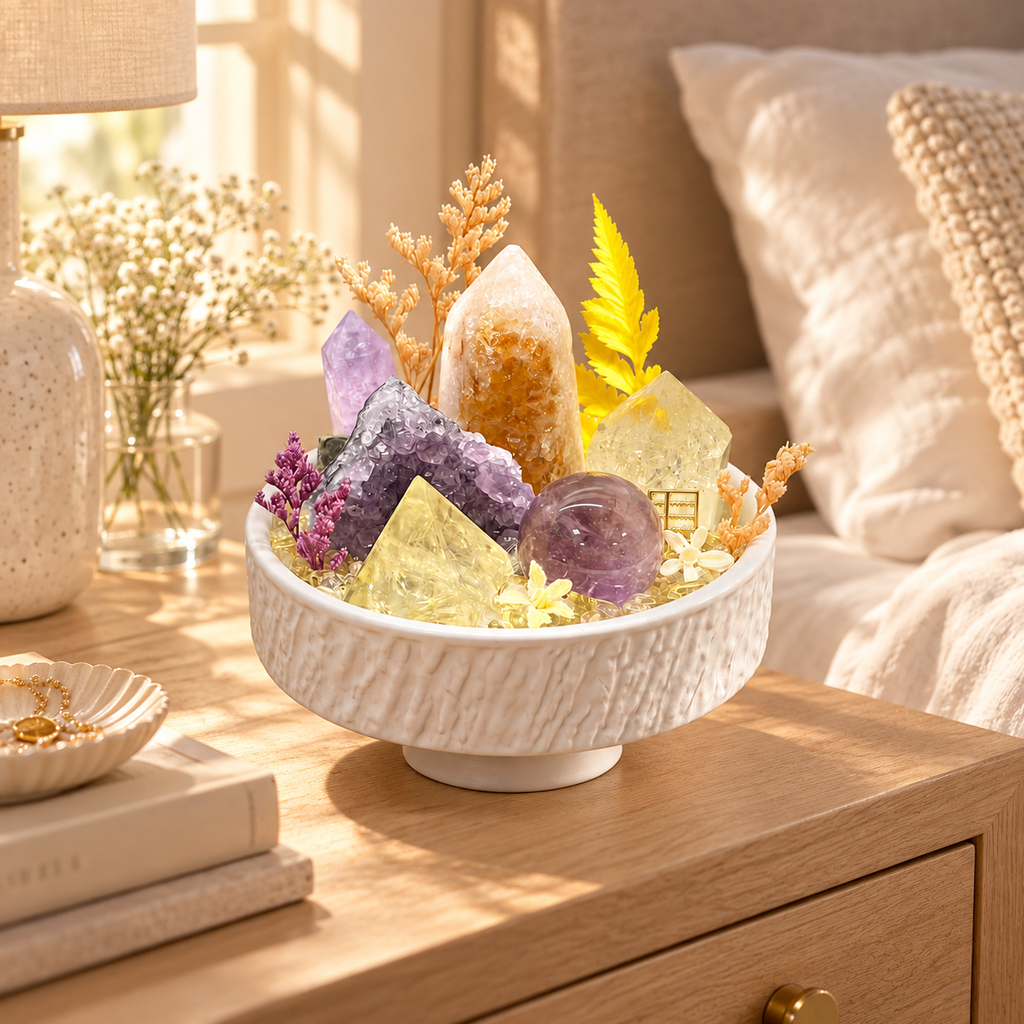 Golden Violet — Amethyst & Citrine Crystal Garden