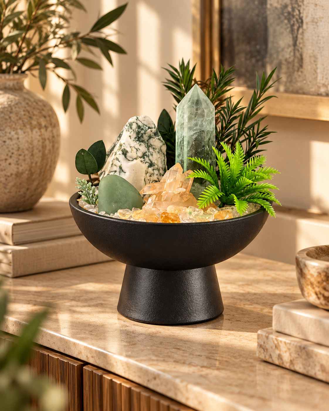 Forest Quartz — Green Fluorite & Clear Quartz Crystal Garden