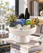 Azure Pillars — Black Tourmaline & Clear Quartz Crystal Garden