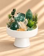 Emerald Current — Green Fluorite & Clear Quartz Crystal Garden