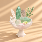 Verdant Dawn — Green Fluorite & Clear Quartz Crystal Garden