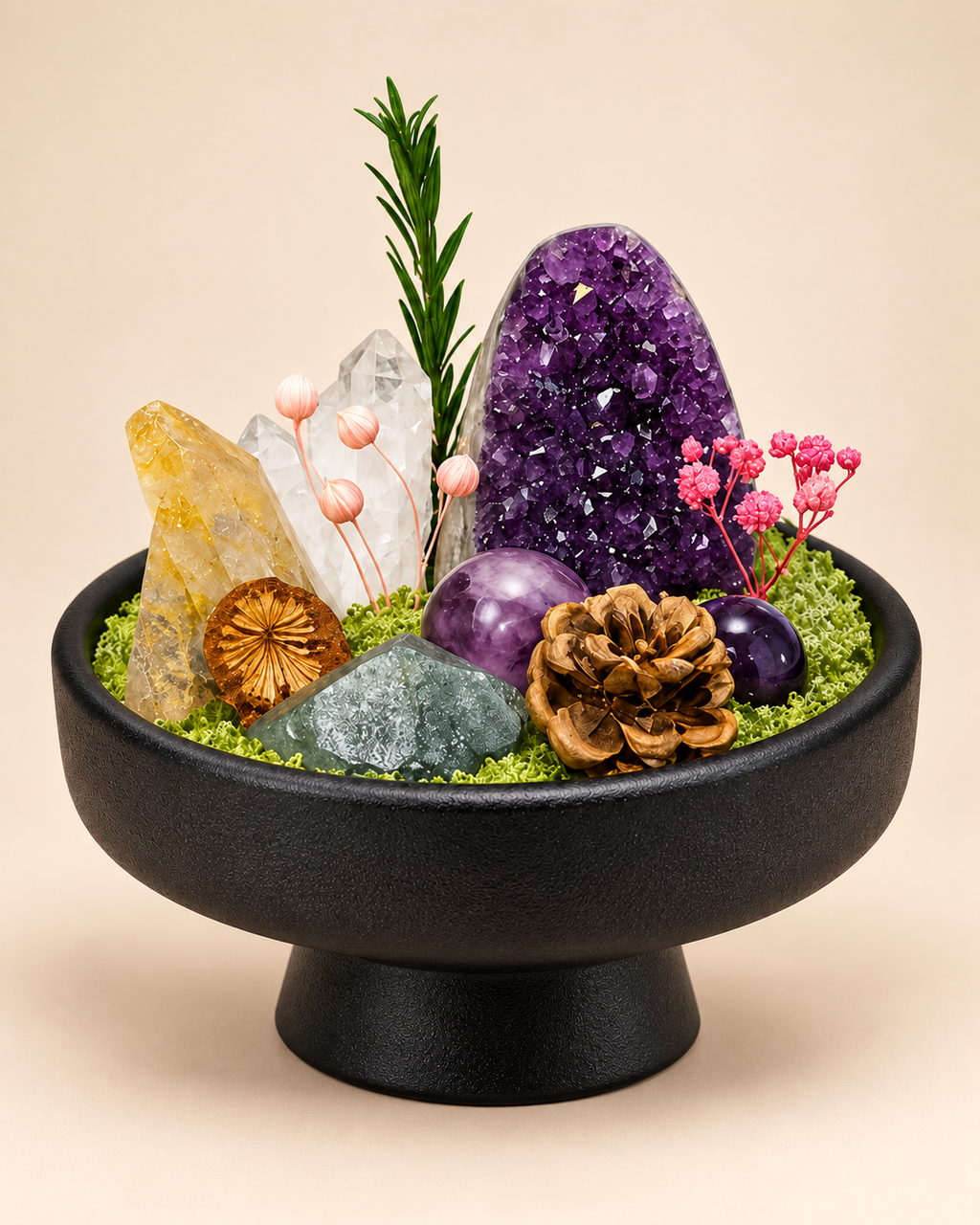 Violet Relic — Amethyst & Ammonite Crystal Garden