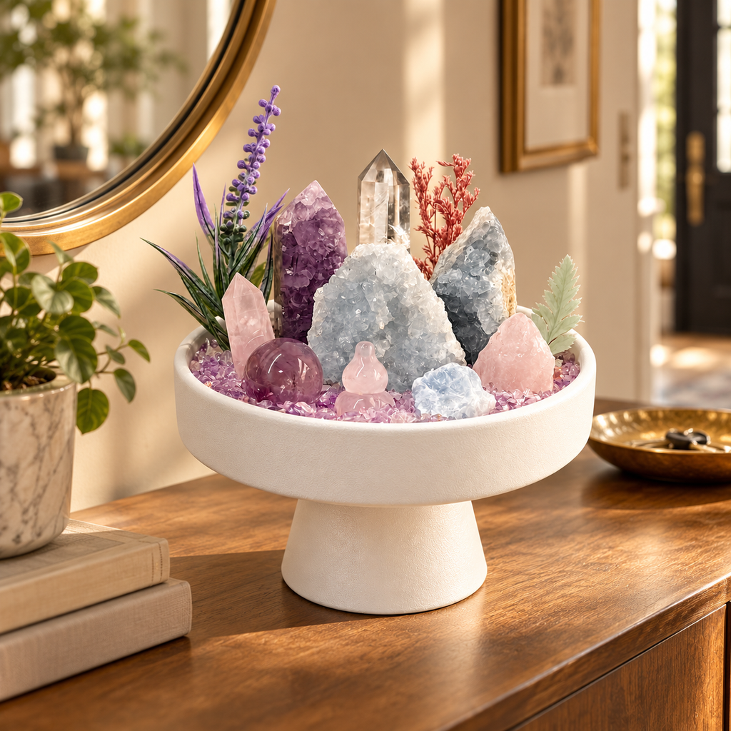 Violet Snow — Amethyst & Clear Quartz Crystal Garden