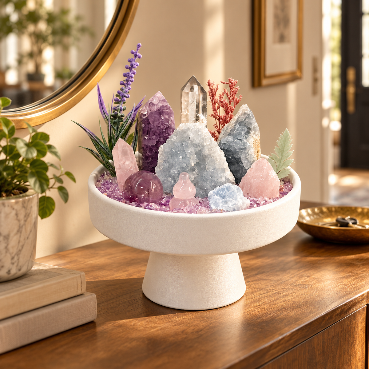 Violet Snow — Amethyst & Clear Quartz Crystal Garden