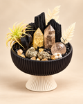 Gilded Stronghold — Black Tourmaline & Pyrite Crystal Garden