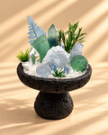 Alpine Verdure — Green Fluorite & Clear Quartz Crystal Garden