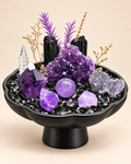 Violet Bastion — Amethyst & Black Tourmaline Crystal Garden