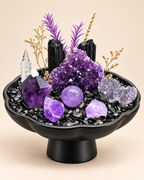 Violet Bastion — Amethyst & Black Tourmaline Crystal Garden