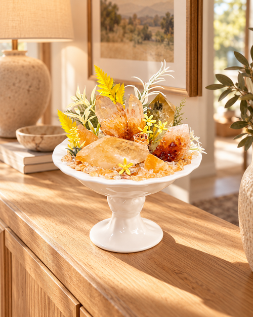 Amber Harvest — Citrine & Carnelian Crystal Garden