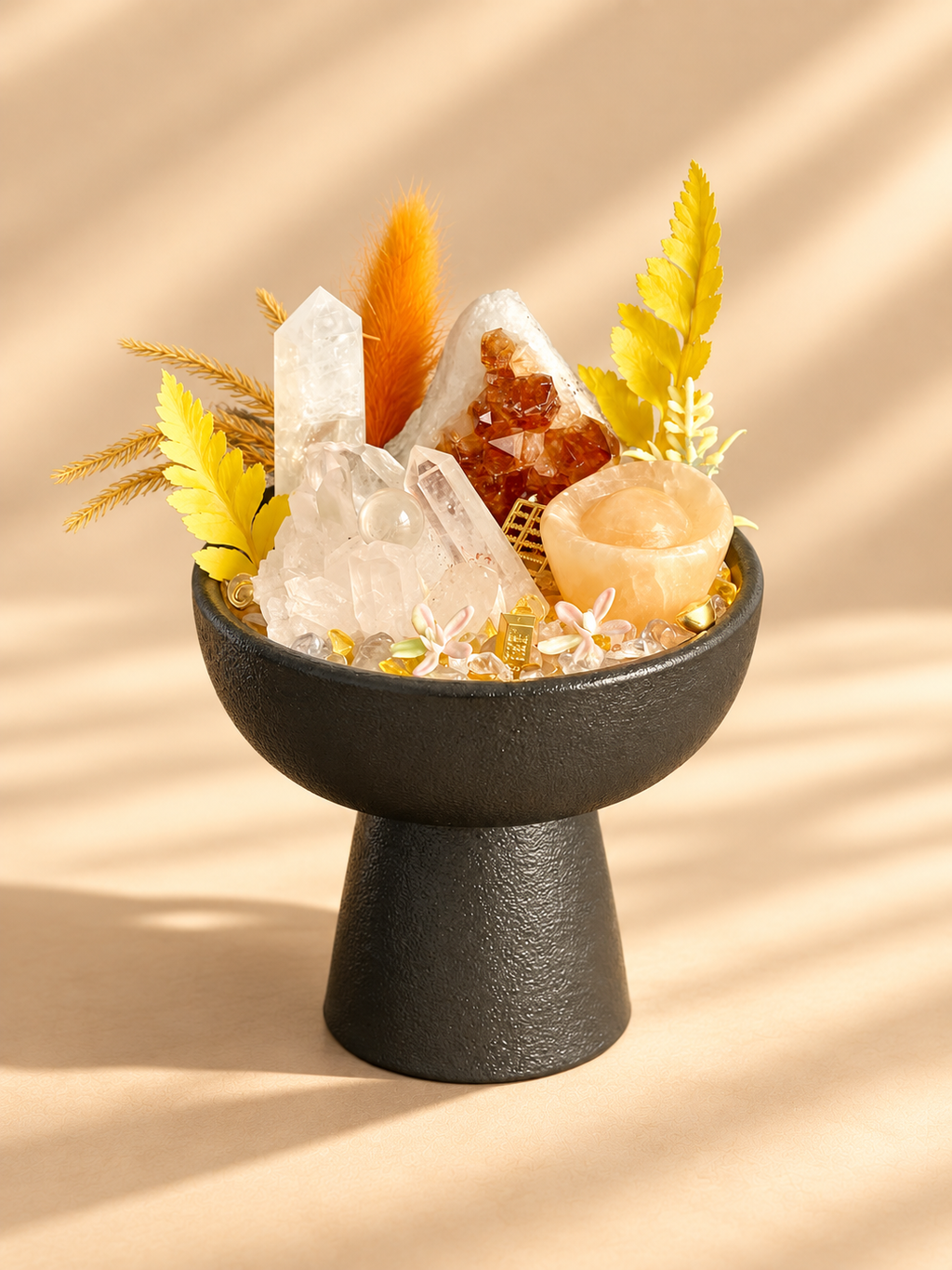 Ember Light — Carnelian & Clear Quartz Crystal Garden