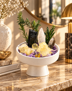 Golden Shadow — Black Tourmaline & Smoky Quartz Crystal Garden