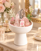 Blush Stone — Rose Quartz & Smoky Quartz Crystal Garden