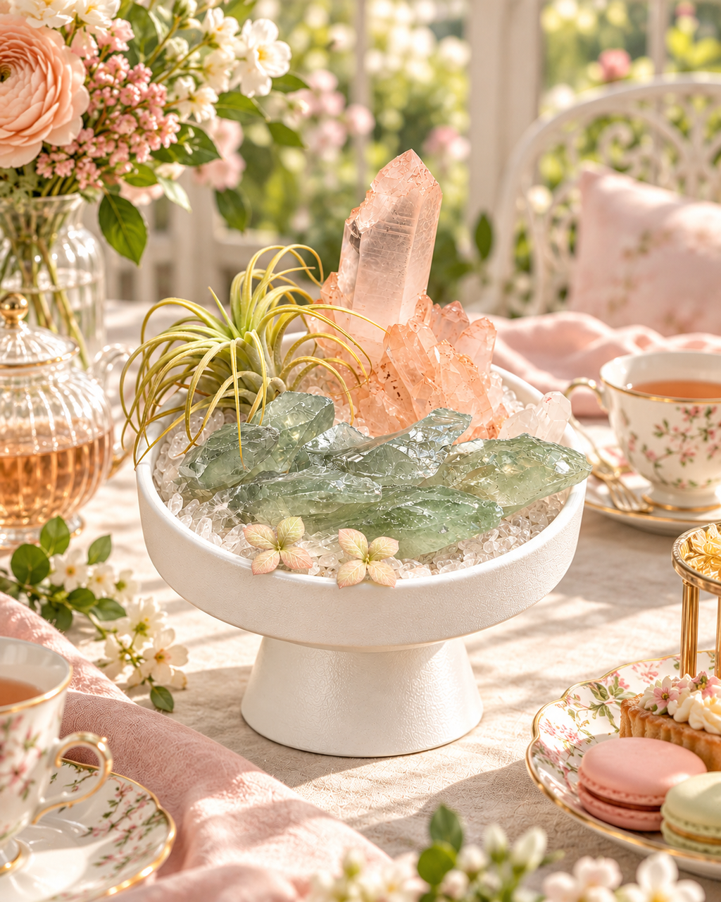 Sage Refraction — Clear Quartz Crystal Garden