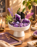 Violet Bastion — Black Tourmaline & Amethyst Crystal Garden