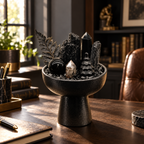 Night Citadel — Black Tourmaline & Black Obsidian Crystal Garden