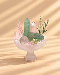 Blush Evergreen — Green Fluorite & Rose Quartz Crystal Garden