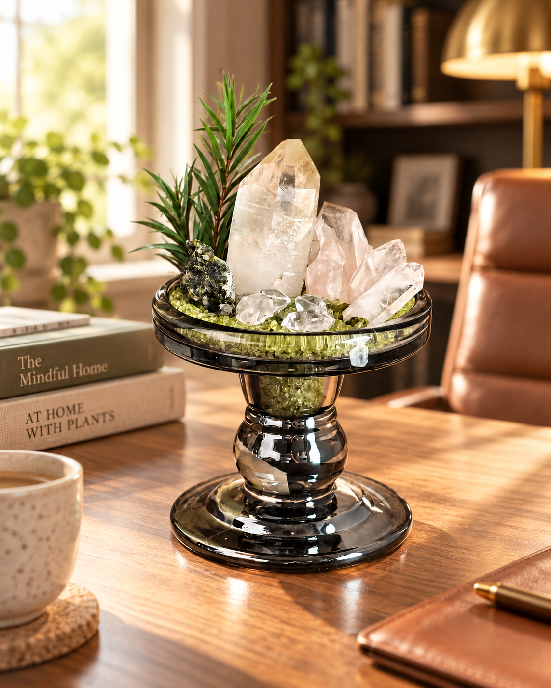 Clear Grove — Clear Quartz & Green Aventurine Crystal Garden