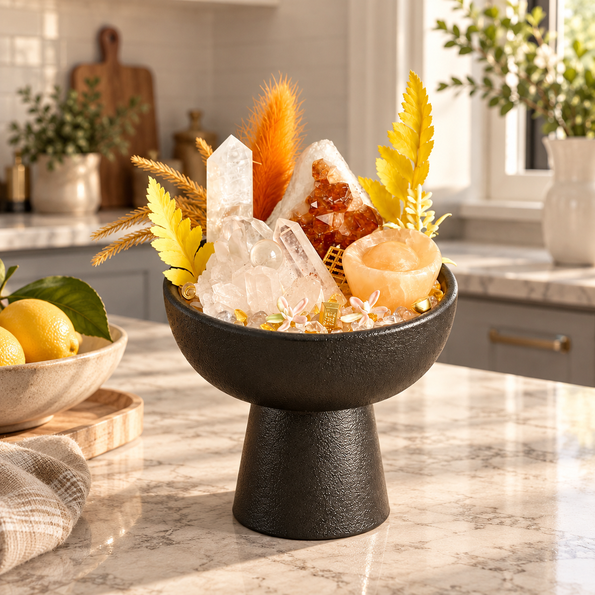 Ember Light — Carnelian & Clear Quartz Crystal Garden