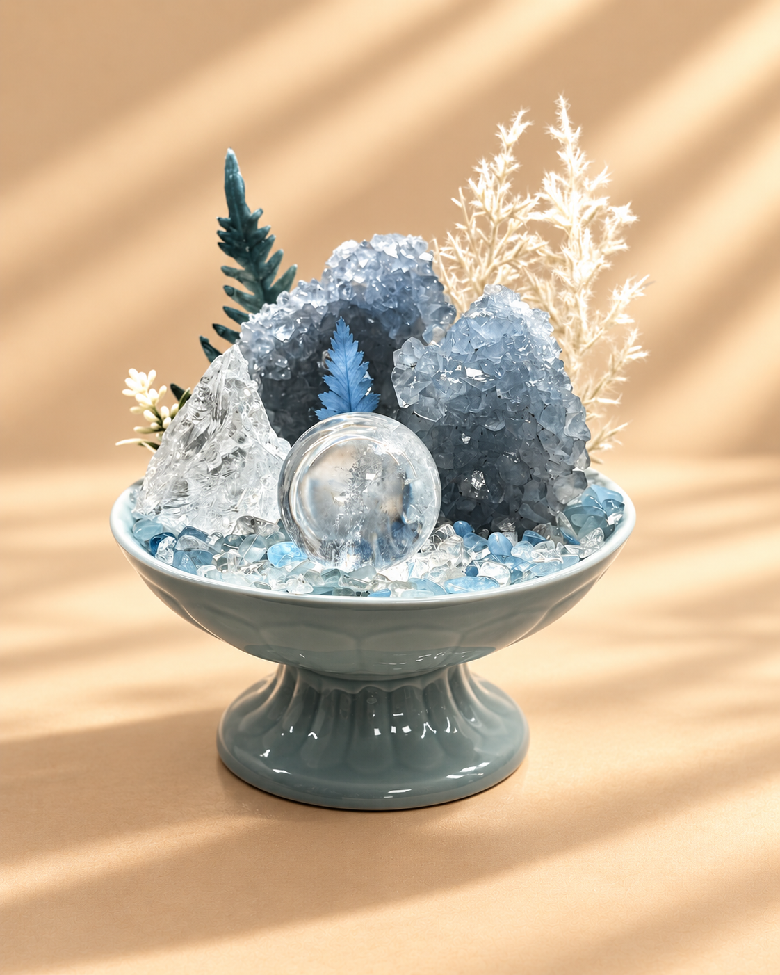 Celestial Ice — Celestite & Clear Quartz Crystal Garden
