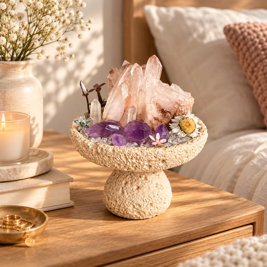 Rose Chamber — Rose Quartz & Amethyst Crystal Garden