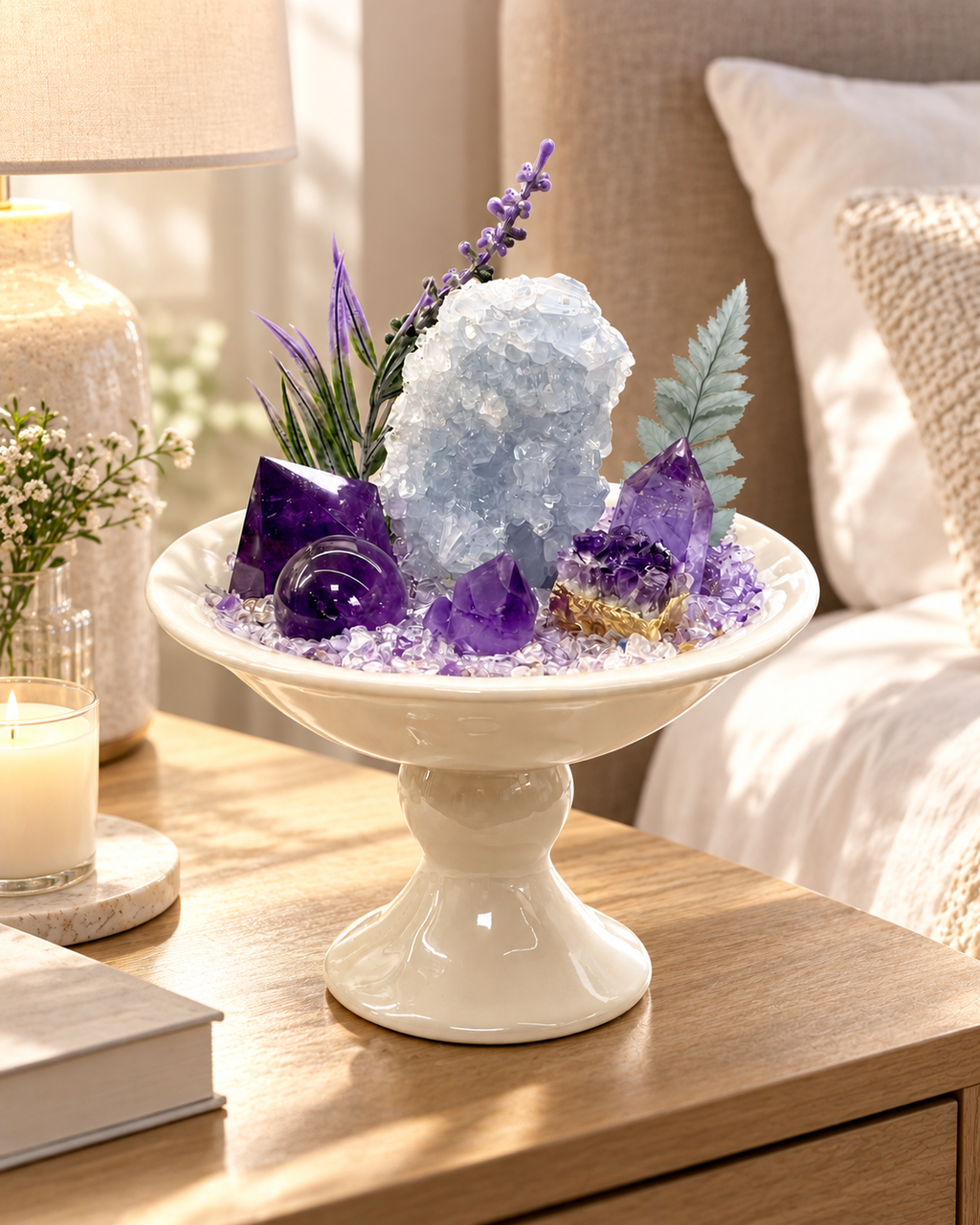Violet Cloud — Amethyst & Clear Quartz Crystal Garden