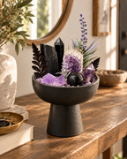 Violet Sentinel — Black Tourmaline & Amethyst Crystal Garden