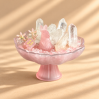 Rosy Clarity — Rose Quartz & Clear Quartz Crystal Garden