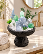 Verdant Glacier — Green Fluorite & Clear Quartz Crystal Garden